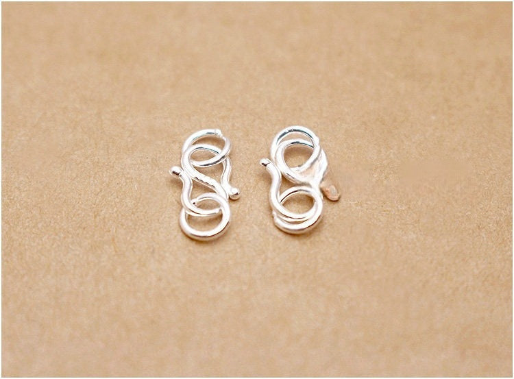 s925 Sterling Silver Clasps – Spring Ring, Lobster, Question Hook, S & W Clasps for DIY Bracelets, Necklaces, Jewelry Making (Multiple Sizes)