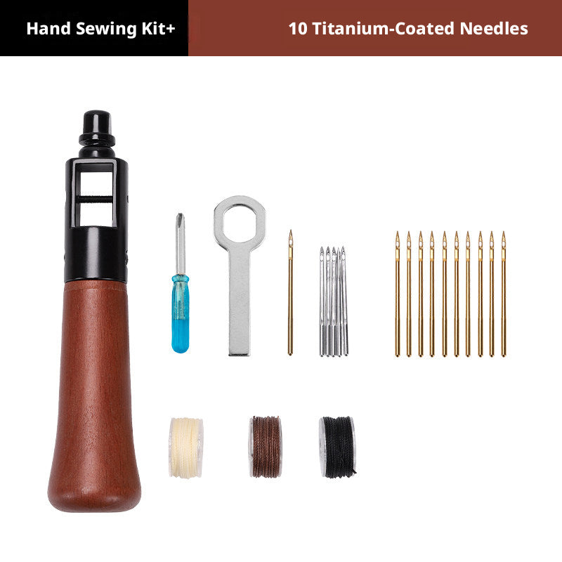 Leather Hand Sewing Tool – Hand Stitcher for Bags, Belts, Saddles (Lock Stitch) with 25 Color Waxed Thread