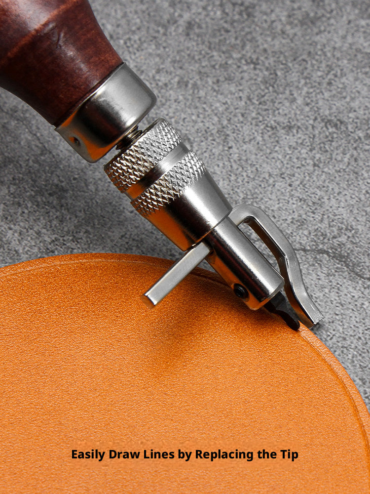 5-in-1 Multi‑Function Leather Grooving Tool – Interchangeable Heads for Grooving, Edge Trimming & Marking