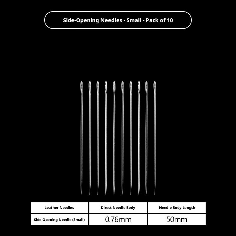 Round Head Hand Sewing Leather Needles – Straight, Curved & Self‑Threading, No.1/No.2, with Decorative Holders