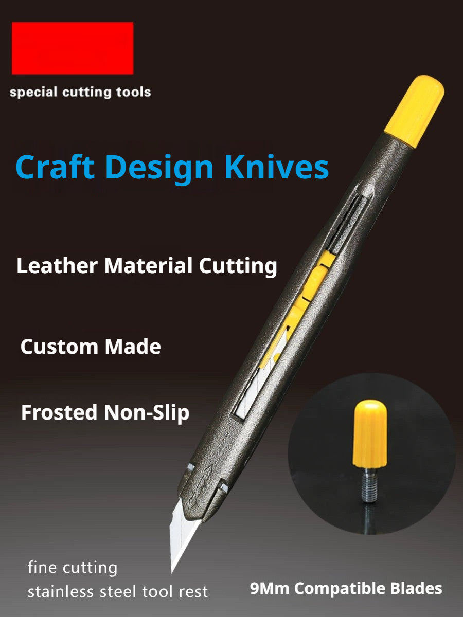 Anti‑Wobble Utility Knife for Leather Cutting – Metal Handle + 30°/60° Blades (9mm)