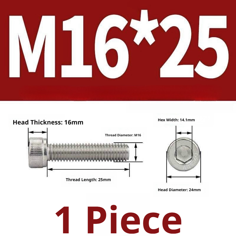 316 Stainless Steel Socket Head Cap Screws – Hex Allen Bolt, M2–M20, GB/T Standard, 4.8 Grade