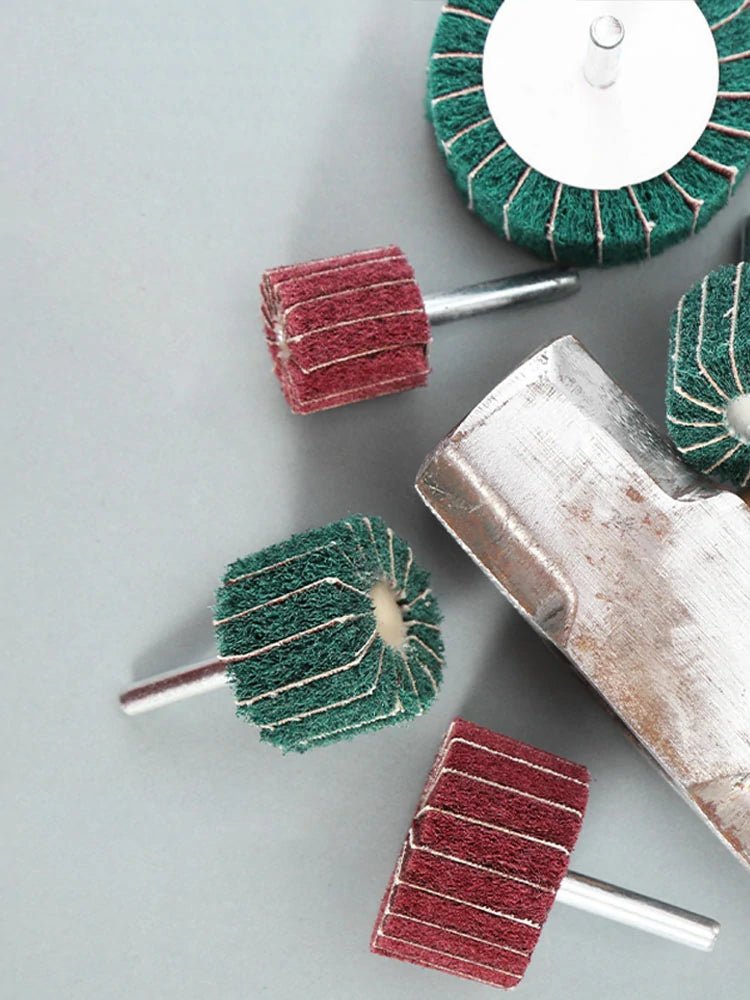 6mm (1/4'') Shank Non - woven Abrasive Buffing Wheel - High Performance Polishing Wheel For Metal, Wood, Plastic - Power Drill - HomeDIYer