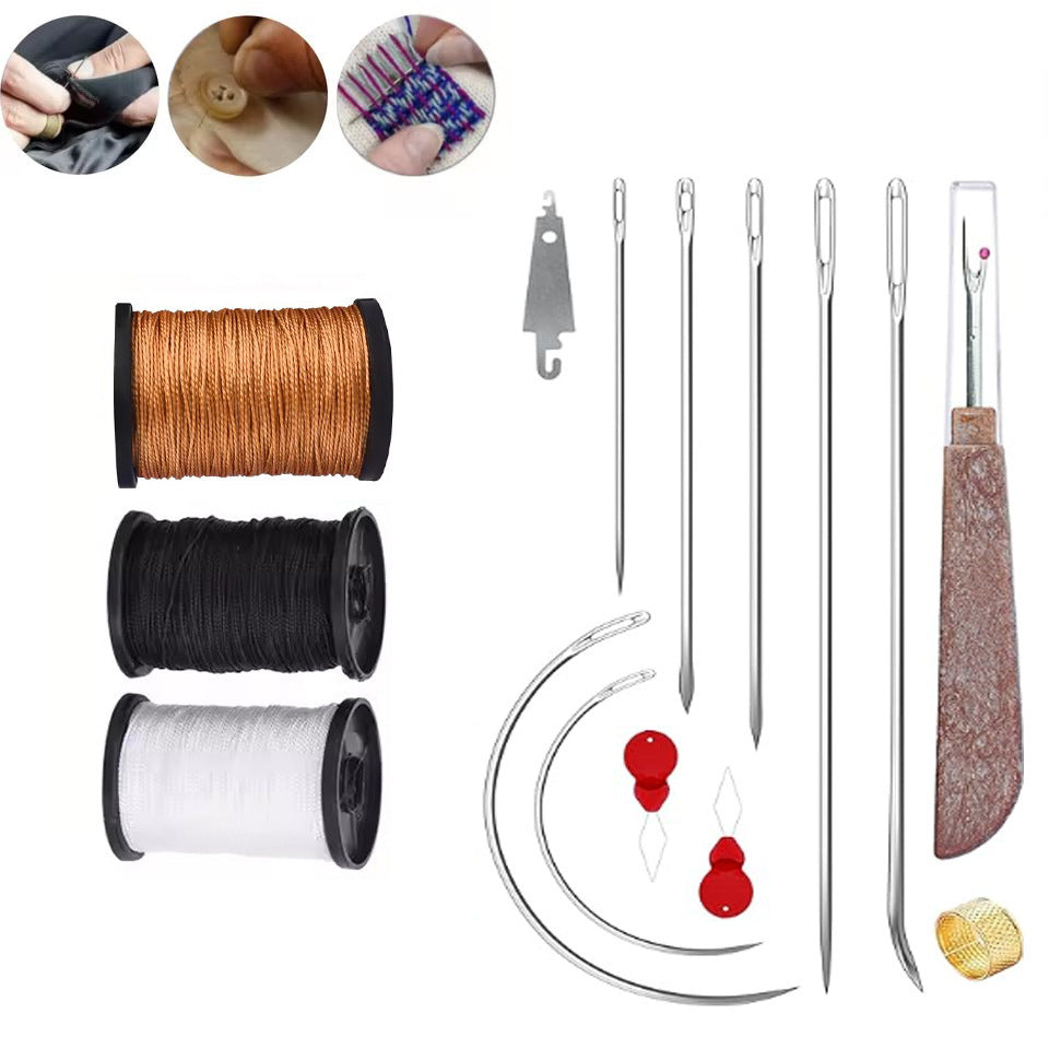 Leather Hand Sewing Needle Kit with Seam Ripper & Nylon Thread