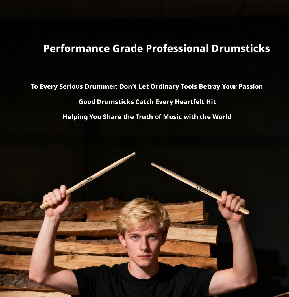 MUSO North American Wood Drumsticks – 7A / 5A / 5B (Hickory/Pecan) with Free Engraving
