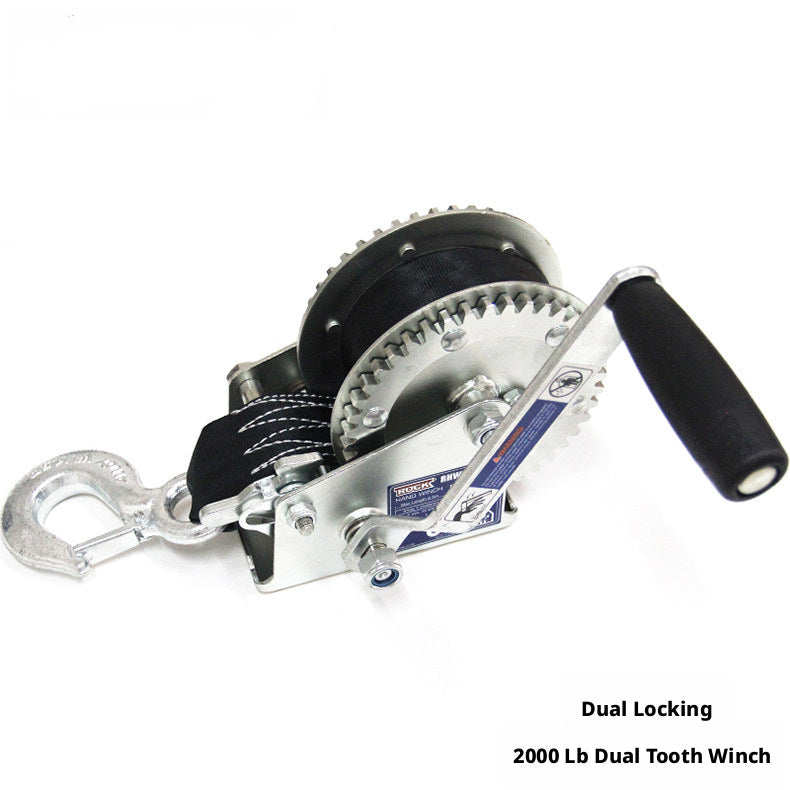 Boat Trailer Hand Crank Winch – Self-Locking Manual Winch for Yachts, Inflatable Boats & Jet Skis