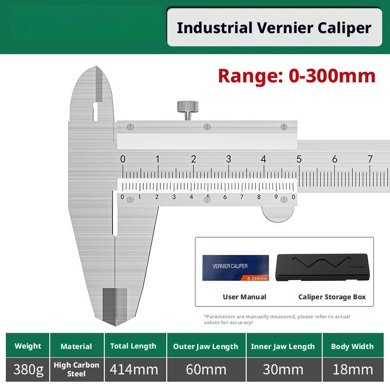 Stainless Steel Vernier Caliper – 0.02mm Precision, 150/200/300mm