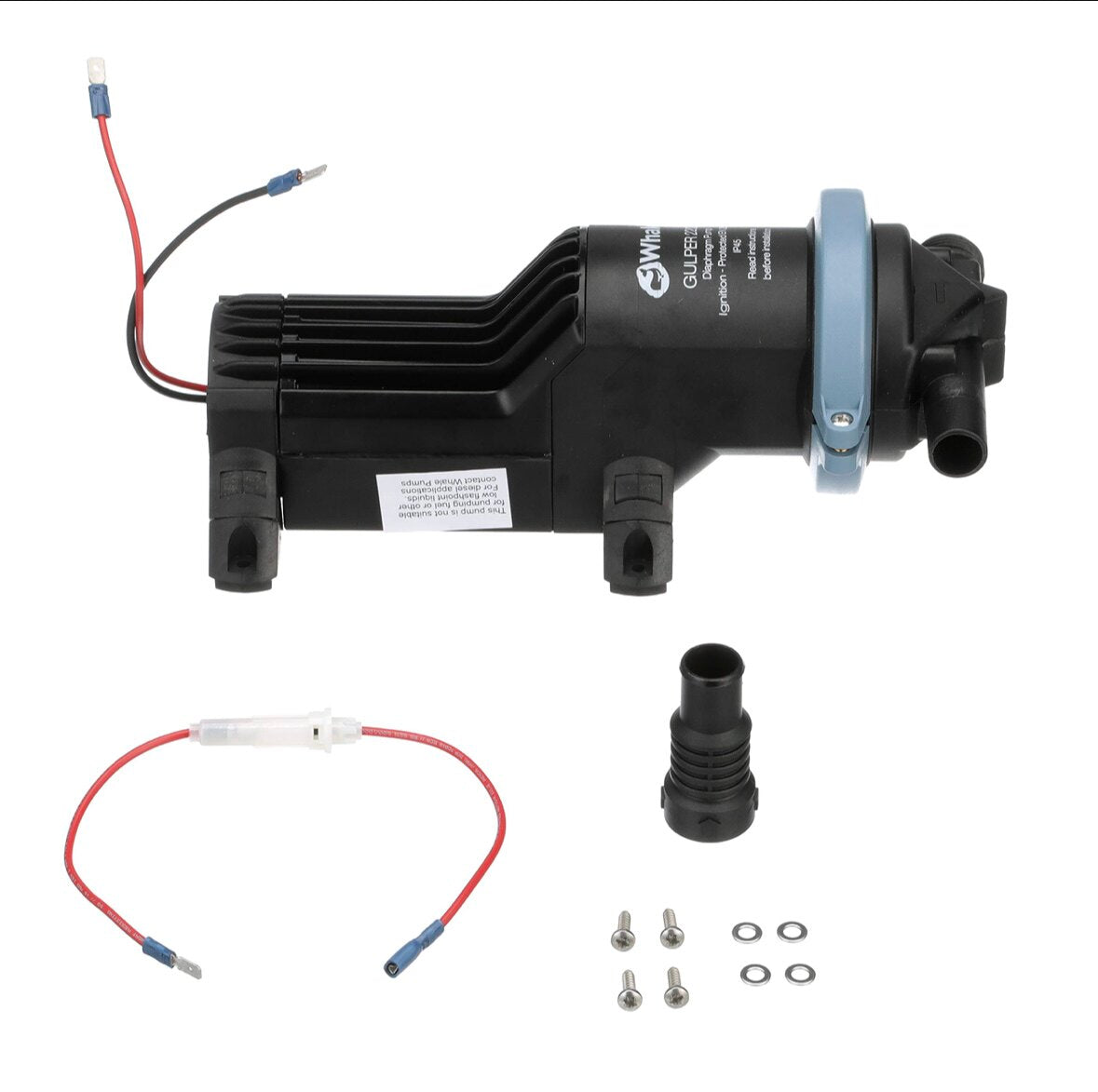Whale Gulper 220 12V Non-Clog Shower Waste Pump – Filter-Free Grey Water Removal for Boats & RVs