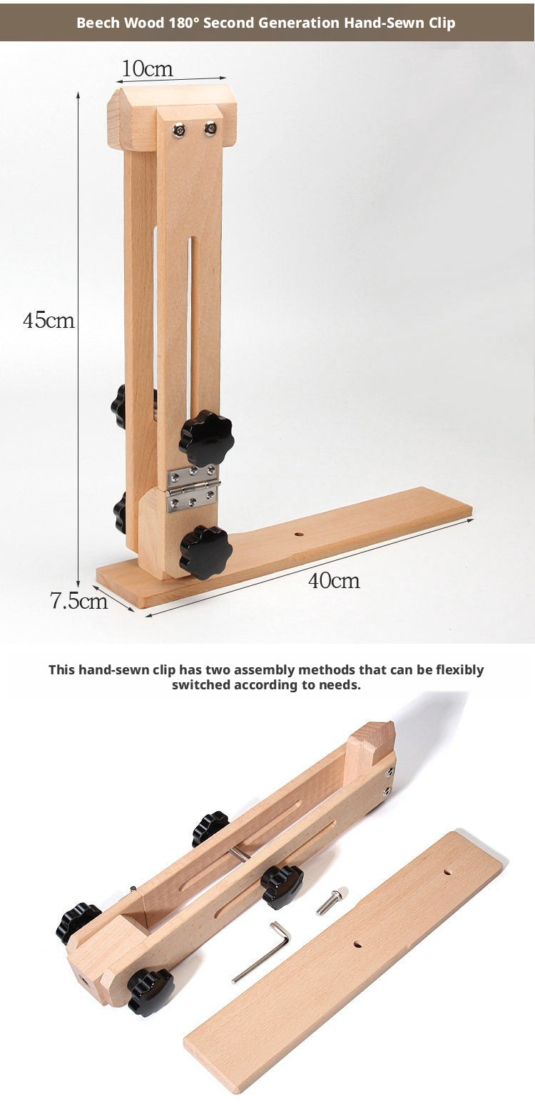 Hand‑Stitched Wood Clamp – 8 Styles for Leather Sewing (Beech/Pine, Lychee or Leather Veneer)