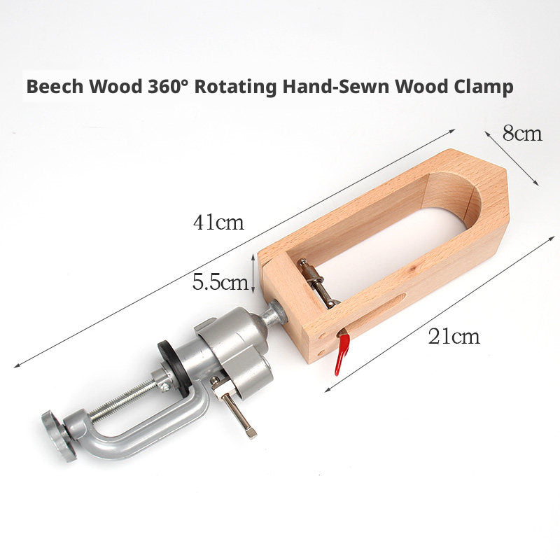 Hand‑Stitched Wood Clamp – 8 Styles for Leather Sewing (Beech/Pine, Lychee or Leather Veneer)