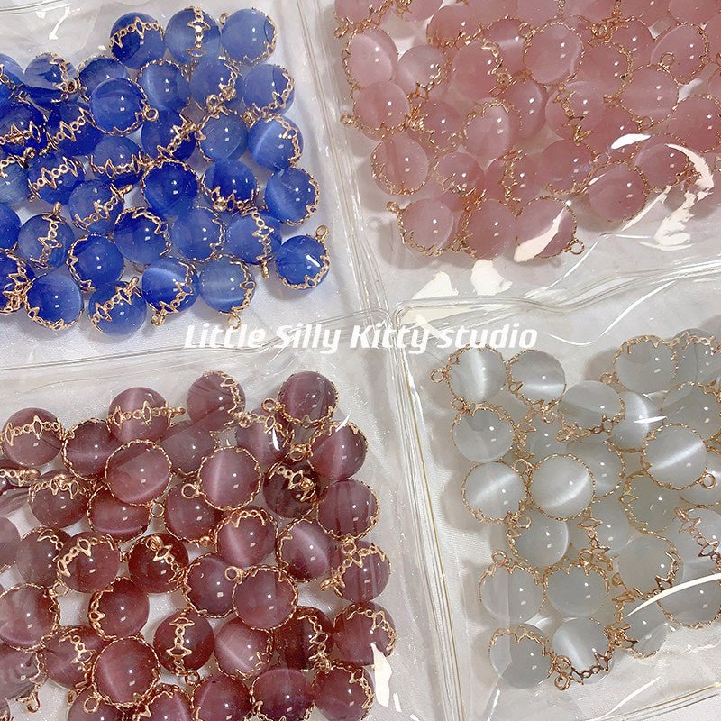 Fairy Opal Pendant Set – 16pcs (White, Pink, Blue, Purple) 12x16mm Simulated Opal Charms for DIY Necklace, Bracelet, Earring Making - HomeDIYer