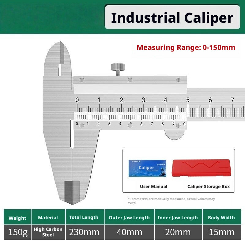 Stainless Steel Vernier Caliper – 0.02mm Precision, 150/200/300mm