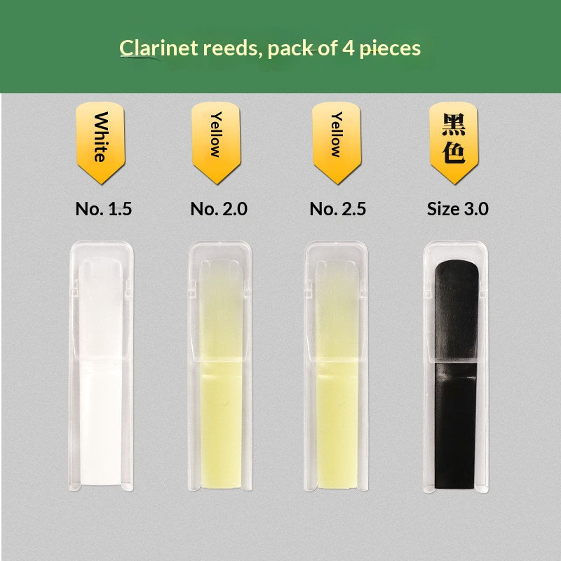 Resin Saxophone & Clarinet Reeds – 1.5 / 2.0 / 2.5 / 3.0 – Single or 4‑Pack (Alto, Tenor, Soprano, Clarinet)