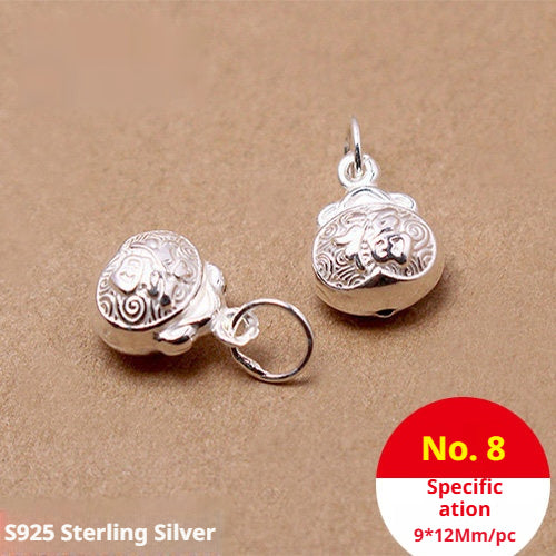 s925 Sterling Silver Pendants & Beads – 40+ Shapes for DIY Red String Bracelets, Crystal Jewelry, Handmade Weaving Accessories
