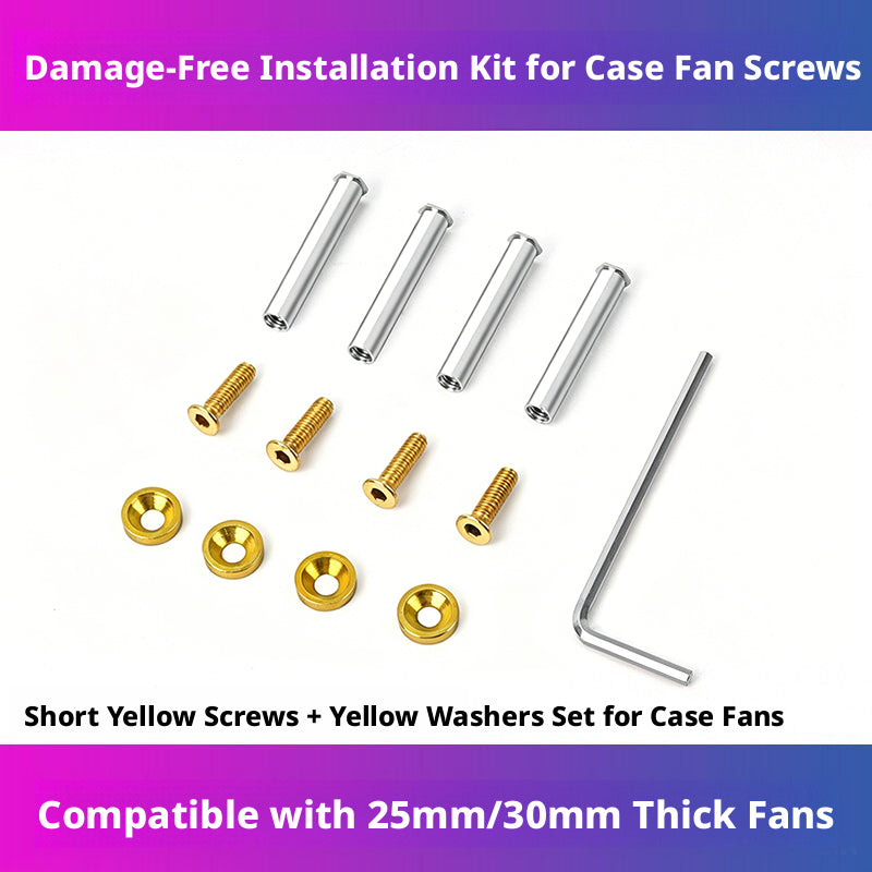 PC Case Fan Screws with Nuts and Washers – 4-Pack