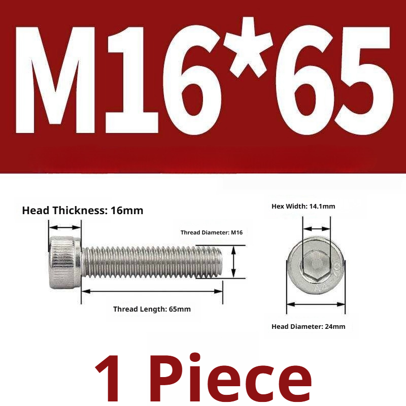 316 Stainless Steel Socket Head Cap Screws – Hex Allen Bolt, M2–M20, GB/T Standard, 4.8 Grade