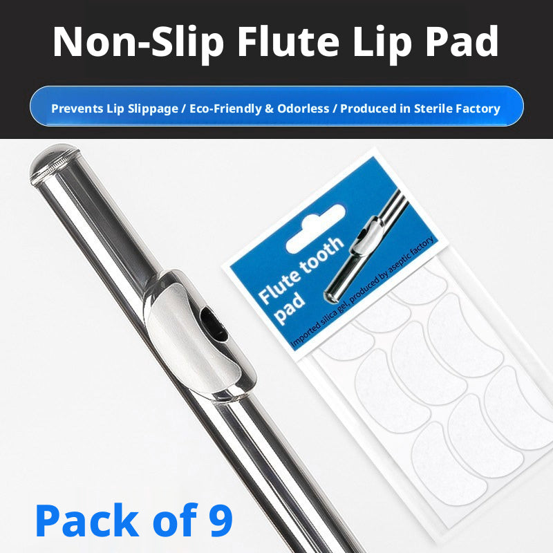 Flute Lip Pad Anti‑Slip Patch – Pack of 9, Dental Pad for Comfort, Protects Lip Plate (QJ Brand)