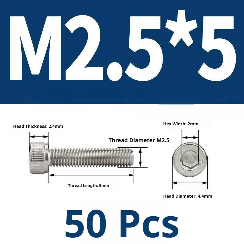 316 Stainless Steel Socket Head Cap Screws – Hex Allen Bolt, M2–M20, GB/T Standard, 4.8 Grade