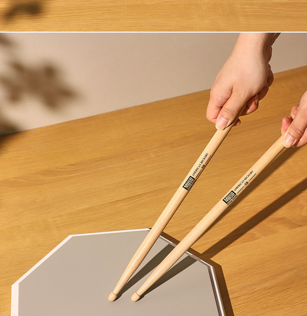 MUSO North American Wood Drumsticks – 7A / 5A / 5B (Hickory/Pecan) with Free Engraving