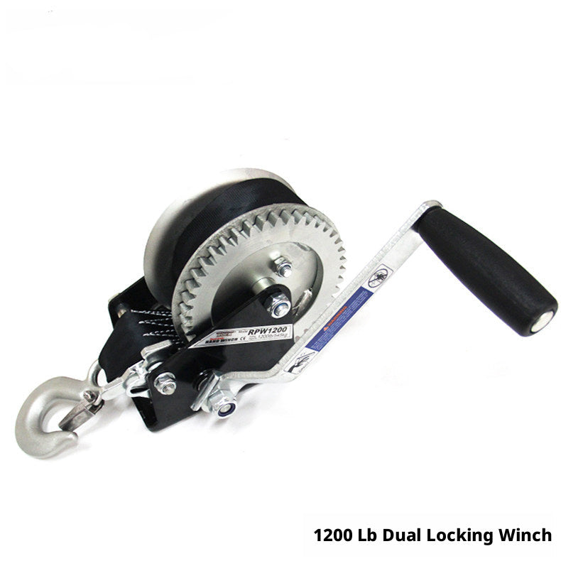Boat Trailer Hand Crank Winch – Self-Locking Manual Winch for Yachts, Inflatable Boats & Jet Skis