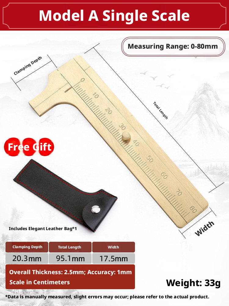 Solid Brass Mini Caliper Set – 0.1mm Accuracy, Jewelry & DIY Measurement
