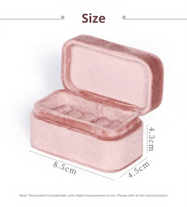Mini Velvet Ring Box – Travel Portable, Holds 5 Rings, 7 Colors