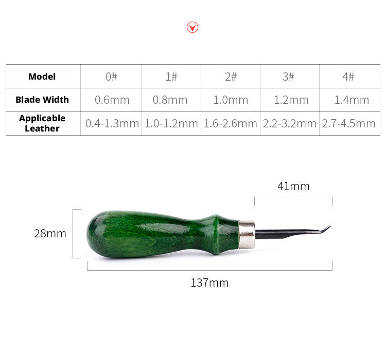 Leather - trimming trimmer leather goods making leather DIY tools manual trimming knife trimming green handle