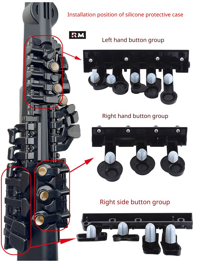 YDS Silicone Key Protector Set – 15pcs for Yamaha YDS-150/120/128C Electric Saxophone (Prevents Ribbon Cable Damage)