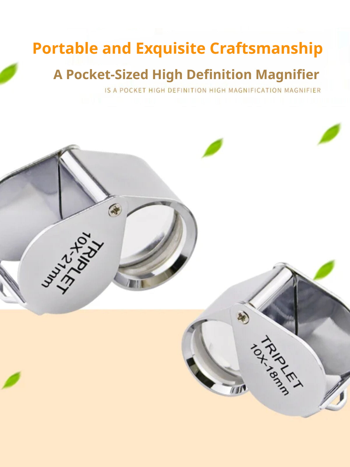 10x/20x/30x Foldable Jewelry Loupe – Triplet Lens, Metal Body