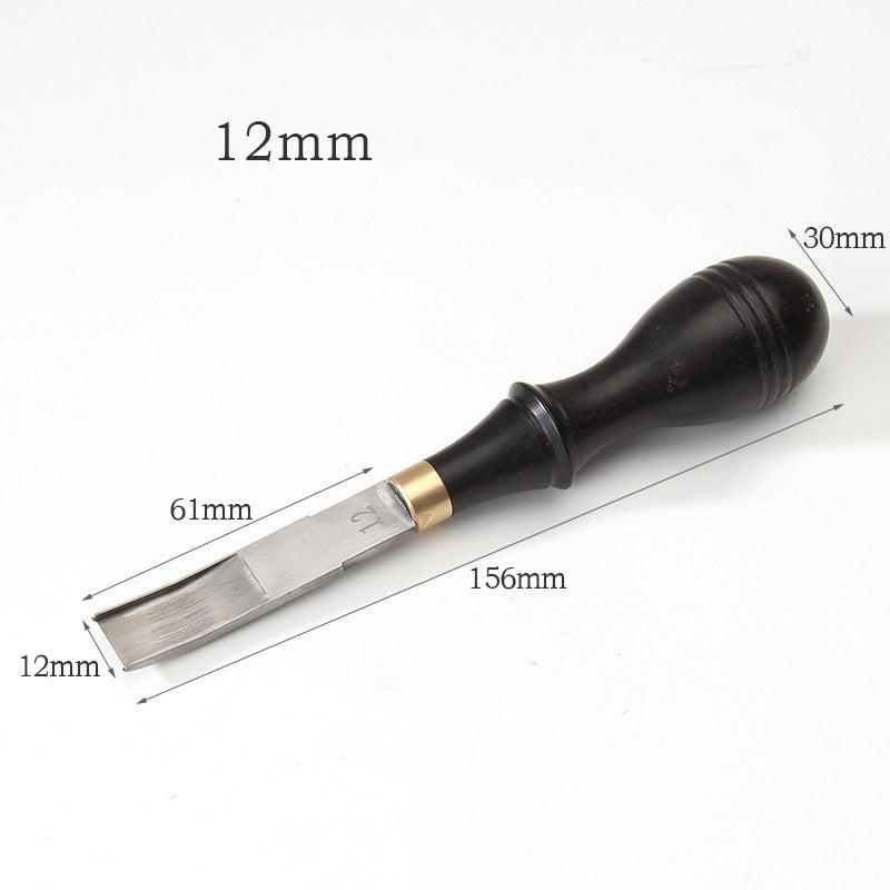 Leather Roughing Scraper Tool – Purple Sandalwood Handle Stainless Steel Blade, Curved & Flat