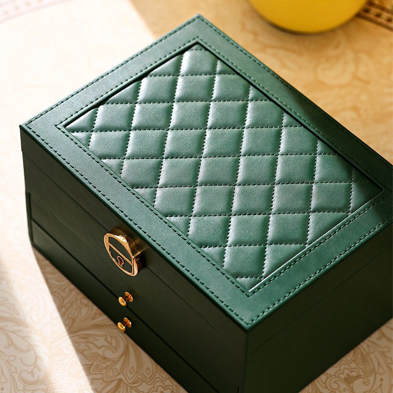 Medieval - Style Large Capacity Jewelry Box – 3 Layers, Lock, Watch Pillow - HomeDIYer