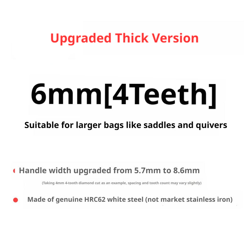 White Steel Diamond Chisel Set – 3/4/5/6mm Spacing, 1/2/4/6 Teeth for Leather Stitching