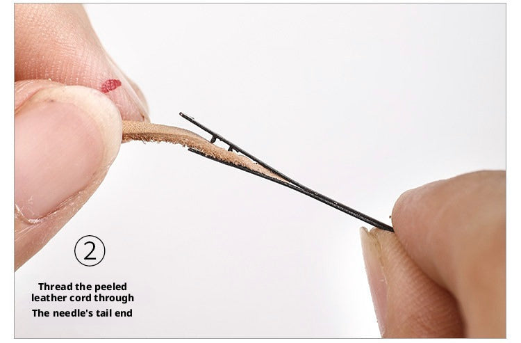 Woven Leather Cord Needle – 56mm Flat Cord Weaving Needle for 3mm Leather Rope (10 Pack)