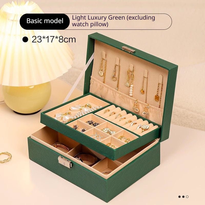 Medieval - Style Large Capacity Jewelry Box – 3 Layers, Lock, Watch Pillow - HomeDIYer