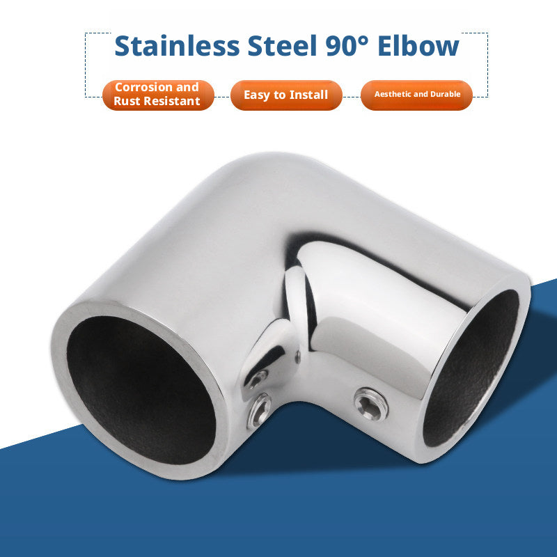 316 Stainless Steel 90° Elbow – Mirror Polished Marine Pipe Fitting for Yacht Plumbing, 22-32mm