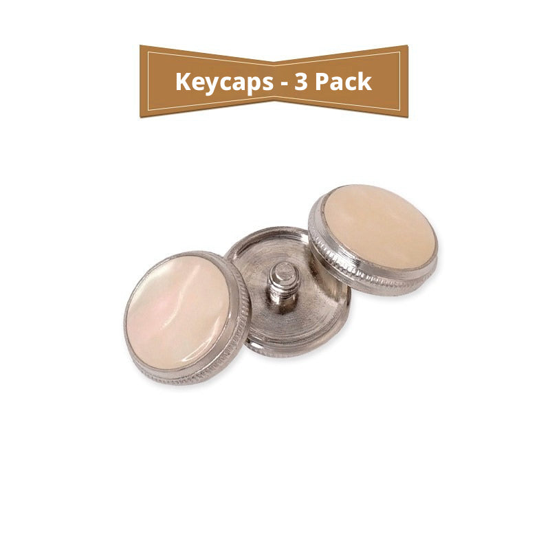Trumpet Key Button Covers – Mica Sheet + Alloy Cap, 3.9mm Inner Diameter (Single or 3‑Pack)