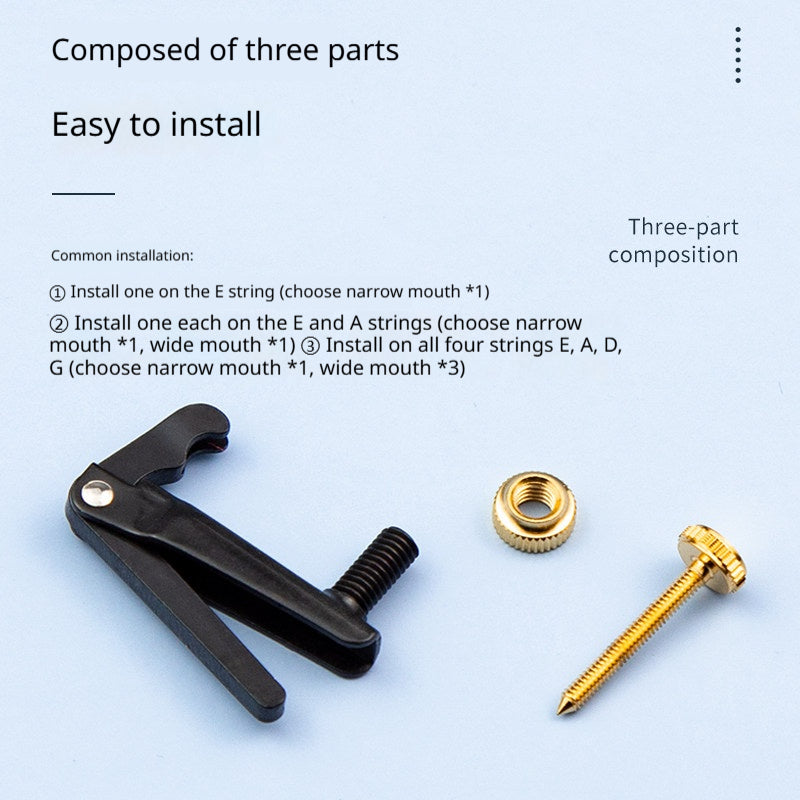 Violin Fine Tuners – 4/4 & 3/4, Wide/Narrow Mouth, Black or Gold (Single or Set of 4)
