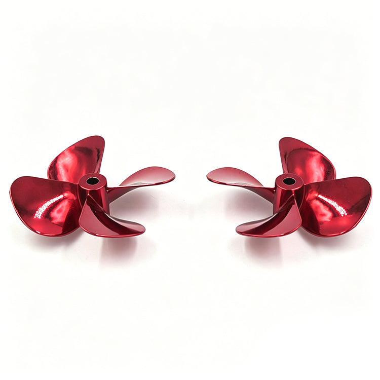 Zinc Alloy 4-Blade RC Boat Propeller - 55mm/60mm CW & CCW Replacement for Fishing Boats, Bait Boats & Remote Control Models