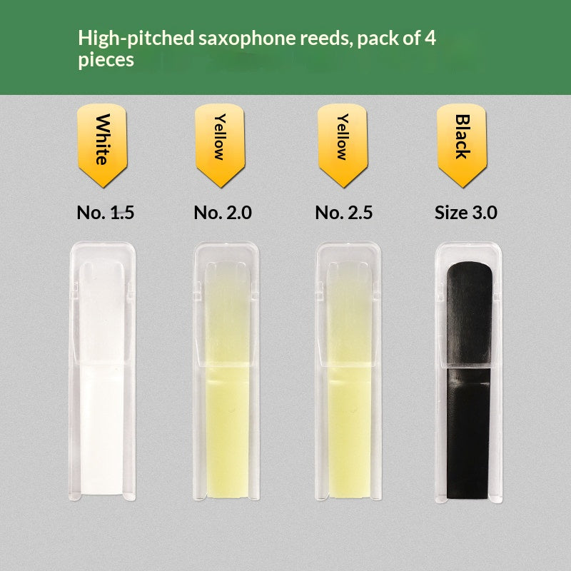 Resin Saxophone & Clarinet Reeds – 1.5 / 2.0 / 2.5 / 3.0 – Single or 4‑Pack (Alto, Tenor, Soprano, Clarinet)