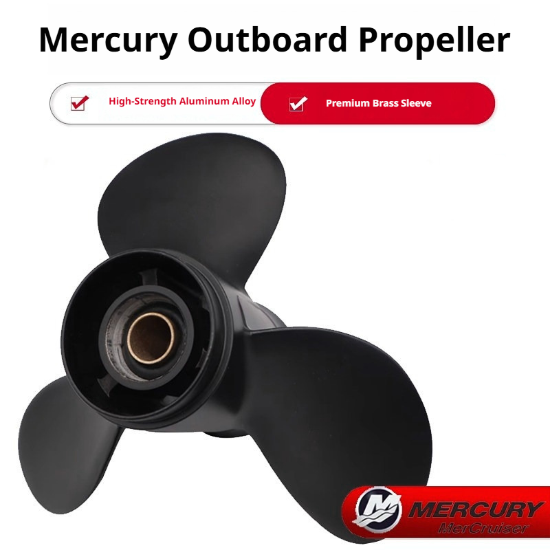 Aluminum Propeller for Mercury Outboard Motors - 3-Blade Replacement for 5HP to 300HP Engines with 10 to 15 Tooth Splines