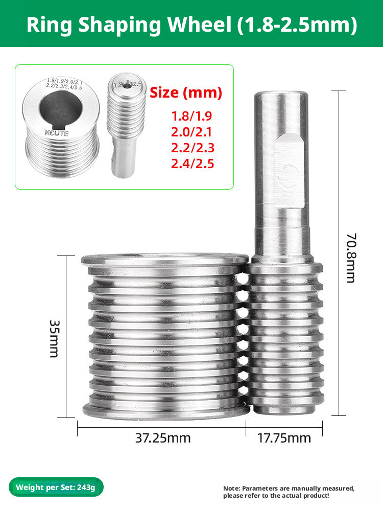 KCUTE Manual Ring Shaping Machine – 40+ Roller Wheels, for Gold/Silver