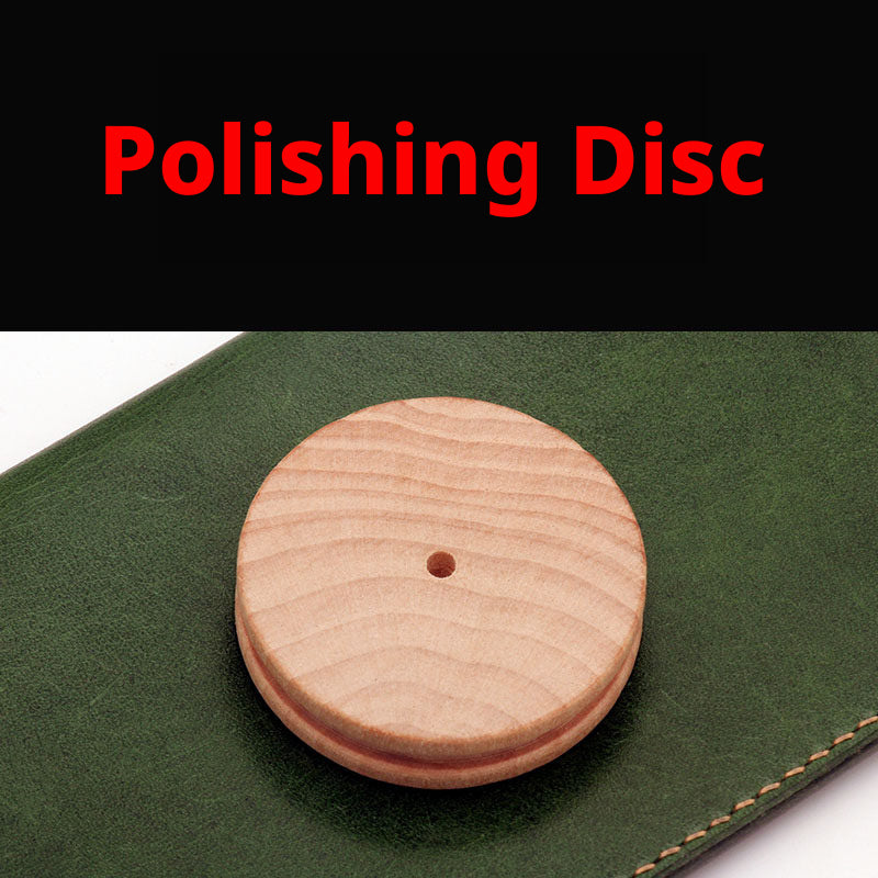 Beech Wood Sanding Stick Set – Round, Flat & Disc Burnisher for Leather Edge Finishing