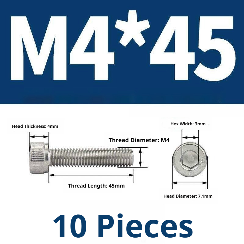 316 Stainless Steel Socket Head Cap Screws – Hex Allen Bolt, M2–M20, GB/T Standard, 4.8 Grade