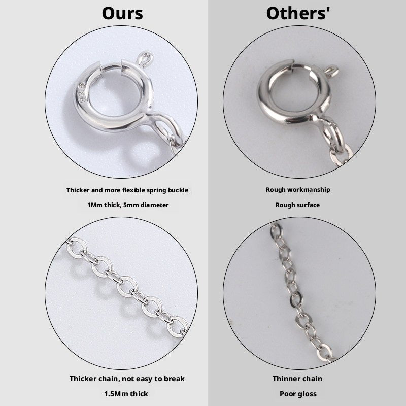 S925 Sterling Silver Extension Chain – 3 - 15cm, Double Safety Clasp - HomeDIYer