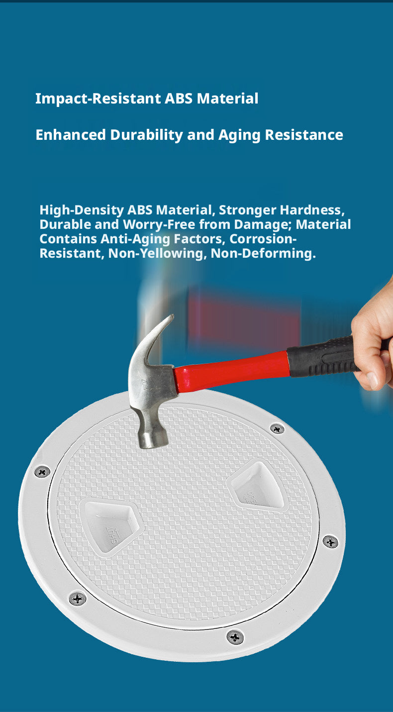 Boat Deck Hatch Cover — Round & Square ABS Inspection Port with Rubber Seal