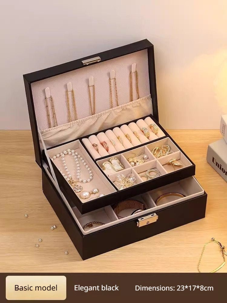 Medieval - Style Large Capacity Jewelry Box – 3 Layers, Lock, Watch Pillow - HomeDIYer