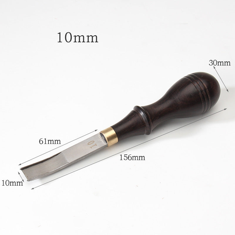 Leather Roughing Scraper Tool – Purple Sandalwood Handle Stainless Steel Blade, Curved & Flat