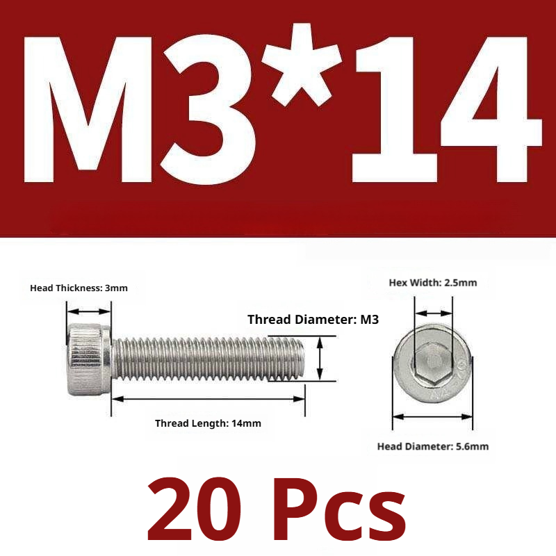 316 Stainless Steel Socket Head Cap Screws – Hex Allen Bolt, M2–M20, GB/T Standard, 4.8 Grade
