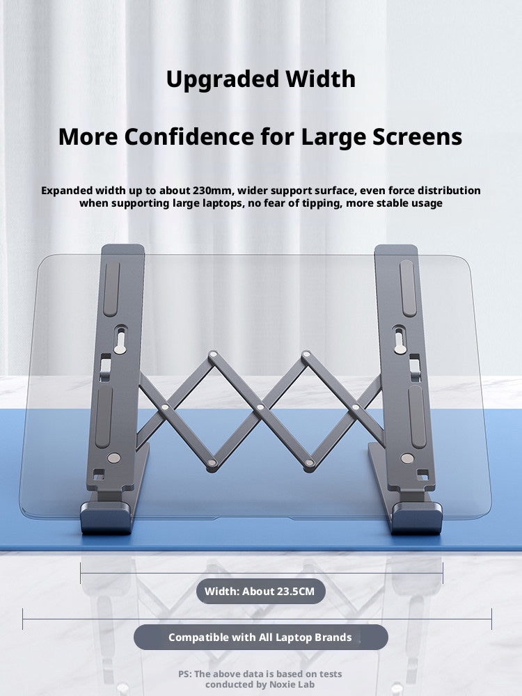 Aluminum Laptop Stand Foldable – 6-Level Height Adjustable Riser with Anti-Slip Silicone, Fits 10–17" Laptops, Compatible with MacBook, Dell, ASUS, HP