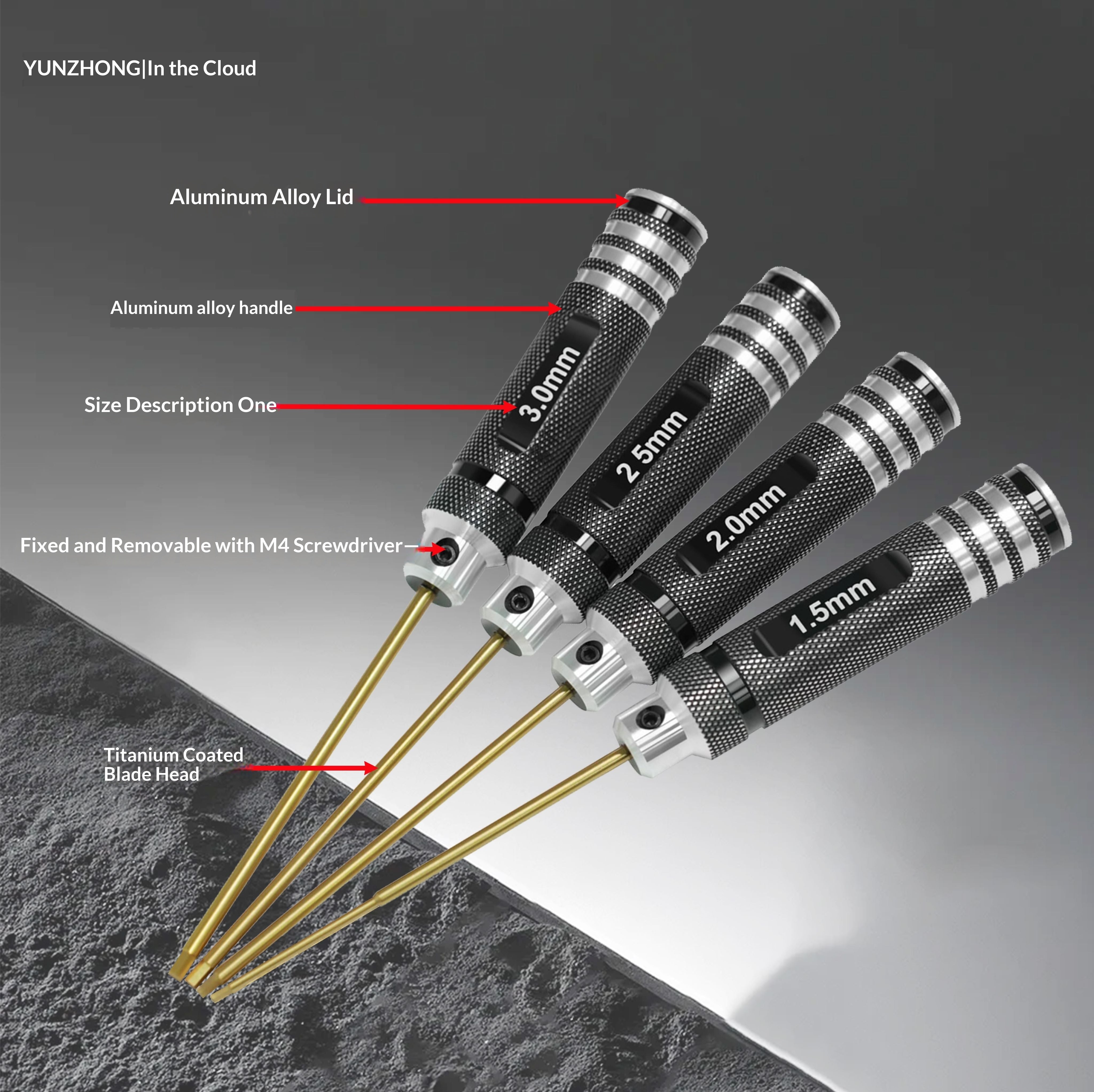 Precision Titanium Coated Hex Screwdriver Set - High Hardness 7-Piece Repair Tool Kit for RC Cars, Boats & Drones